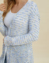 Double Take Full Size Open Front Longline Cardigan