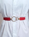 Double Ring Buckle Elastic PU Belt