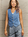 Button Down Denim Vest