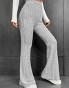 Ribbed High Waist Flare Bootcut Pants