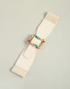 Multicolored Leaf Buckle Elastic Belt