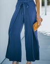 Paperbag Waist Tie Front Wide Leg Pants