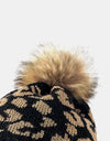 Leopard Pom-Pom Cuffed Beanie