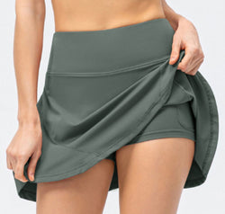 High Waist Wide Waistband Active Skirt