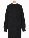 Woven Right Heathered Open Front Longline Cardigan