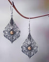 Silver-Plated Cutout Dangle Earrings