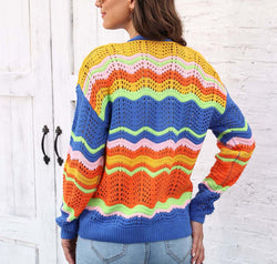 Open Front Openwork Cardigan