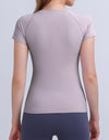 Round Neck Short Sleeve Active Top