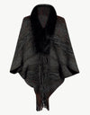 Open Front Fringe Hem Poncho