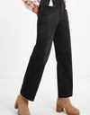 Pocketed Elastic Waist Straight Pants