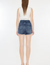 Kancan Raw Hem Button Fly Denim Shorts