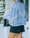 Distressed Fringe Denim Jacket