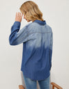 Pocketed Button Up Dropped Shoulder Denim Jakcet