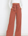 Tie Front Paperbag Wide Leg Pants