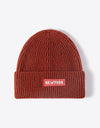 NEWYORK Patch Rib-Knit Cuffed Beanie