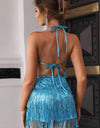 Halter Neck Backless Fringe Dress