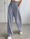 Drawstring Striped Elastic Waist Pants