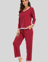 V-Neck Top and Pants Lounge Set