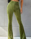 Ribbed High Waist Flare Pants