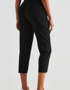 Elastic Waist Cropped Sports Pants