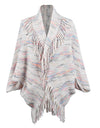 Fringe Detail Printed Poncho