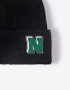 Letter N Patch Cuffed Knit Beanie