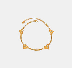 Titanium Steel Zircon Heart Bracelet