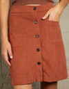 Double Take Buttoned Corduroy Mini Skirt