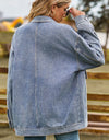 Dropped Shoulder Denim Jacket with Pockets