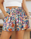 Floral High Waist Shorts with Pockets