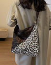 Leopard Contrast Adjustable Strap Shoulder Bag