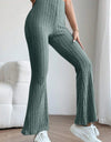 Basic Bae Full Size Ribbed High Waist Flare Pants