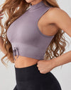 Mock Neck Ribbed Sports Tank