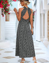 Printed Open Back Sleeveless Maxi Dress