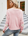 Flower Pattern Button Front Cardigan