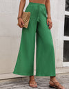 High Waist Slit Wide Leg Pants