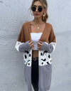 Leopard Color Block Cardigan