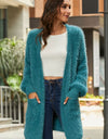 Open Front Fuzzy Cardigan with Pockets