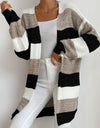 Striped Long Sleeve Duster Cardigan