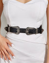 Double Buckle PU Leather Belt