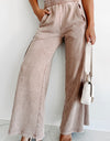 Mineral Wash Smocked Waist Wide Leg Pants