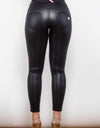 Full Size PU Leather Buttoned Leggings