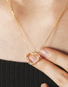 Heart Inlaid Zircon Spring Ring Closure Necklace