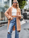 Open Front Dropped Shoulder Longline Cardigan