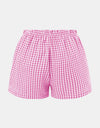 Plaid Elastic Waist Shorts