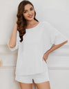 Round Neck Half Sleeve Top and Shorts Lounge Set