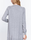 ACTIVE BASIC Open Front Long Sleeve Cardigan