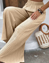 Textured High-Waist Wide Leg Pants