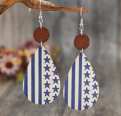 Printed PU Leather Dangle Earrings