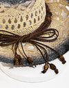 Fame Cutout Rope Strap Wide Brim Hat